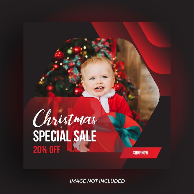 christmas sale social media post or web banner template