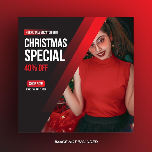 Christmas sale social media post or web banner template