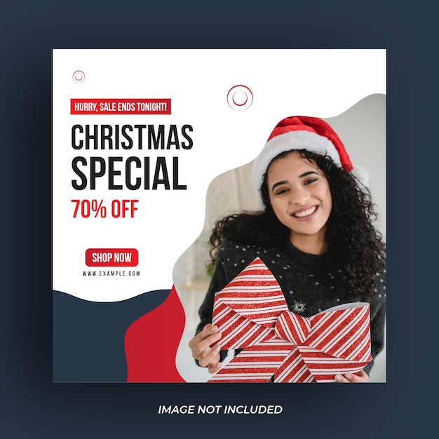 Christmas sale social media post or web banner template