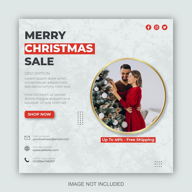 Christmas sale social media post web banner