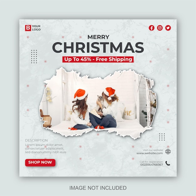 Christmas sale social media post web banner