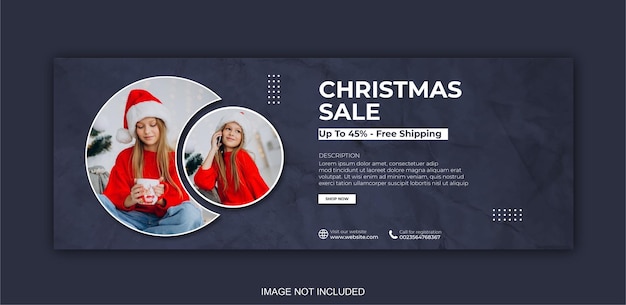 Christmas sale social media post web banner