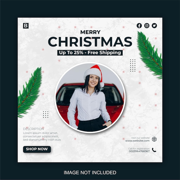 Vector christmas sale social media post web banner