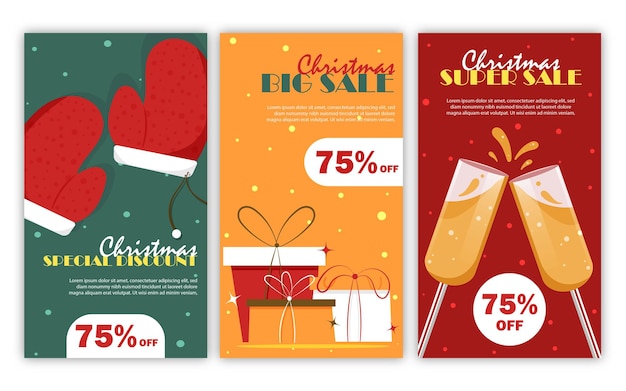 Christmas sale social media story post template