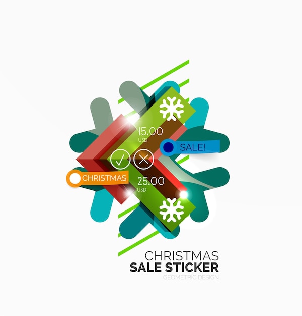 Vector christmas sale stickers and labels