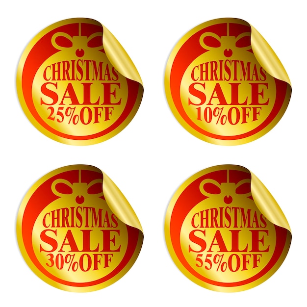 Christmas sale stickers with christmas ball 10253055 percent