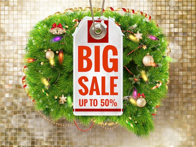 Christmas sale tag.