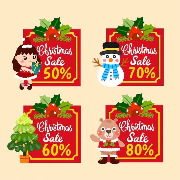 Christmas Sale Tags and Coupons.