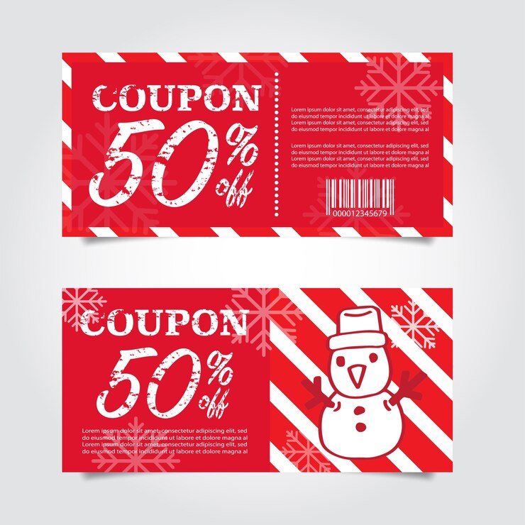 Vector クリスマスセールのタグとクーポン