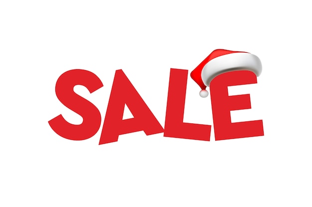 Vector christmas sale text for promotion with santa's hat,