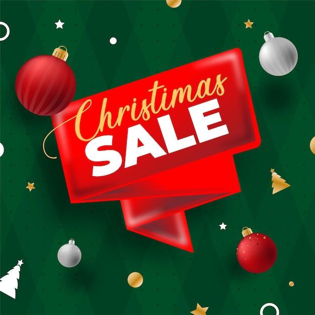 Christmas sale vector green background