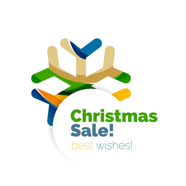 Christmas sale vector greeting card or banner