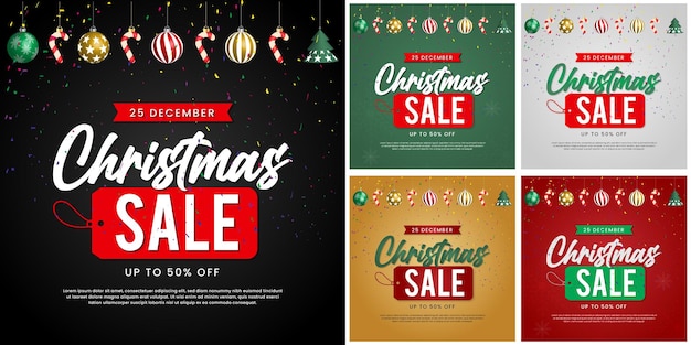 크리스마스 판매 및 할인 소셜 미디어 게시물 템플릿