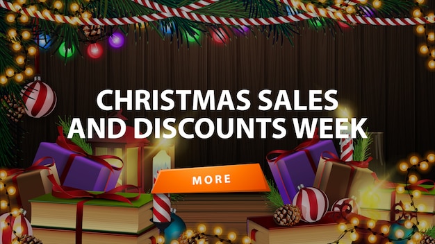 Premium Vector | Christmas sales and discount week, discount ...