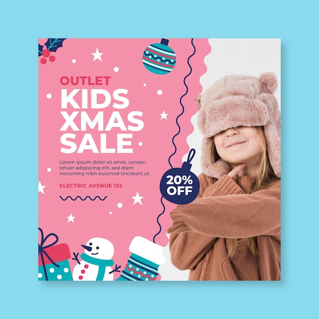 Christmas sales flyer square