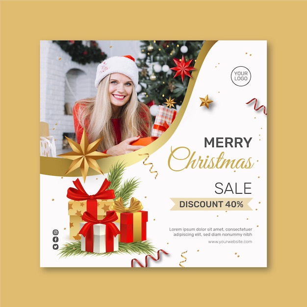 Christmas sales flyer square