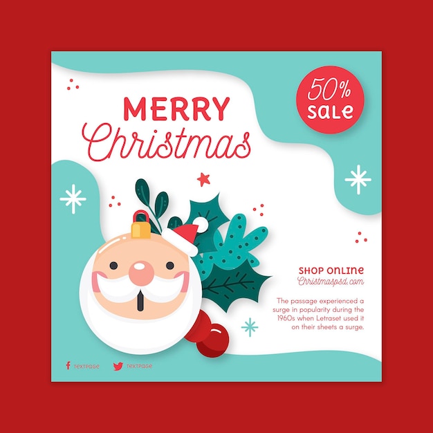 Christmas sales flyer square