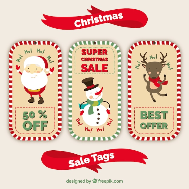 Vector christmas sales tag collection