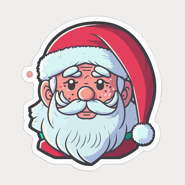 Christmas Santa cartoon sticker xmas Santa afdrukbare stickersvel Wintercollectie