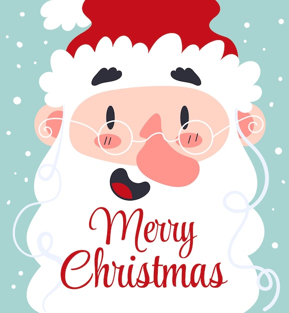 Christmas santa claus card flat graphic design illustration