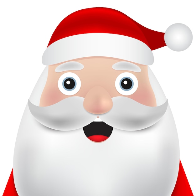 Christmas Santa claus close up on a white background Vector illustration for a festive design