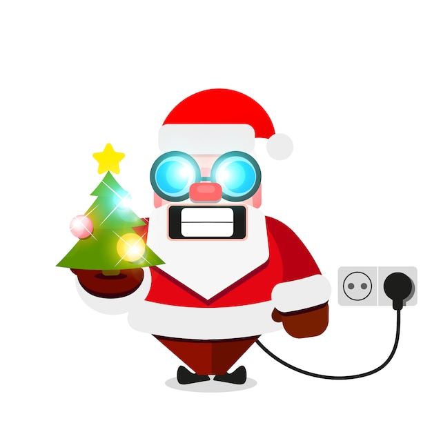 Vector christmas santa claus electric