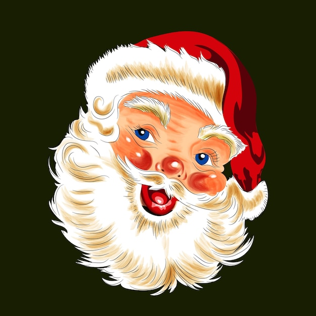 Christmas Santa Claus hat and beard illustration.