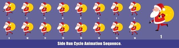 Рождество санта-клаус выполнить цикл анимация aequence