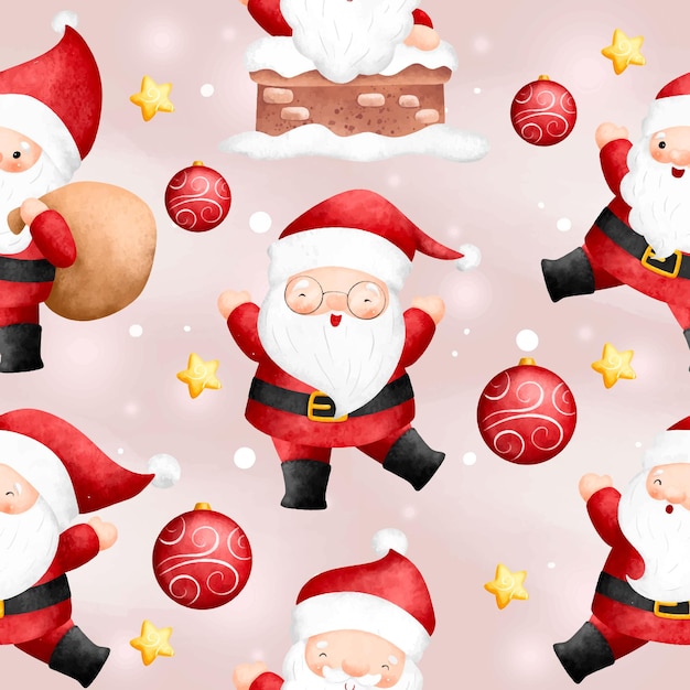 Christmas Santa Claus seamless pattern