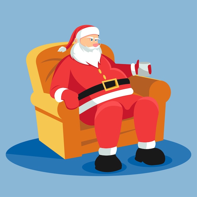 Рождественский Санта-Клаус сидит в кресле