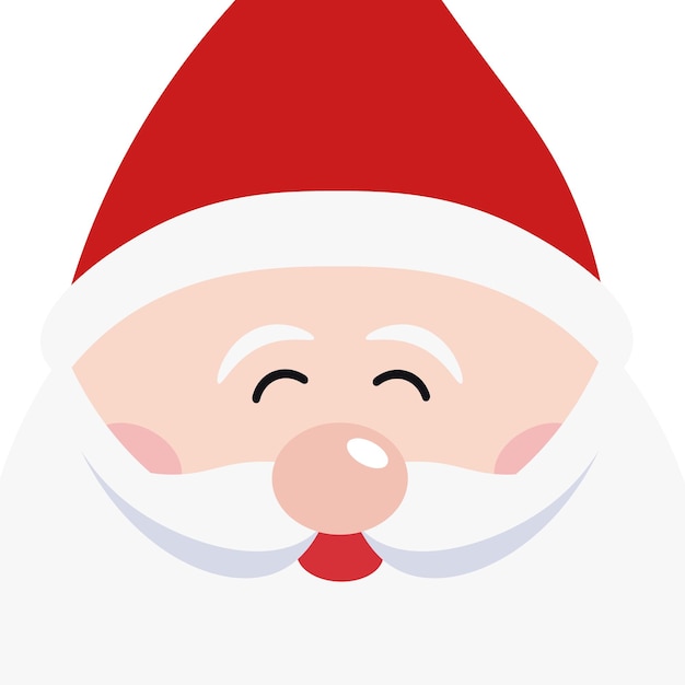 Вектор Рождественская улыбка санта-клауса мультфильм вектор изолированный белый фон