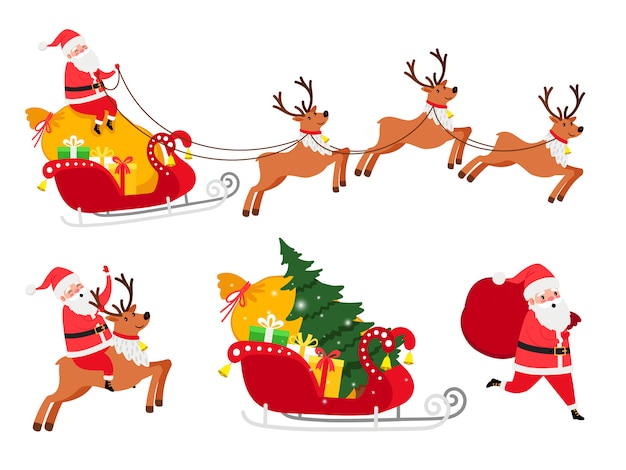 Christmas Santa icons set