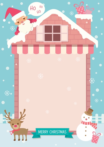 Christmas santa pink house