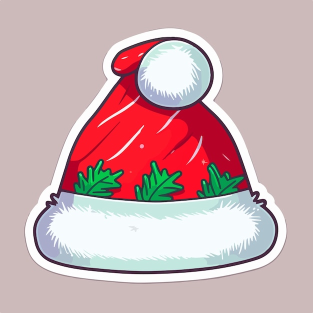 Christmas santa's hat cartoon sticker xmas hat stickers collection Winter holidays