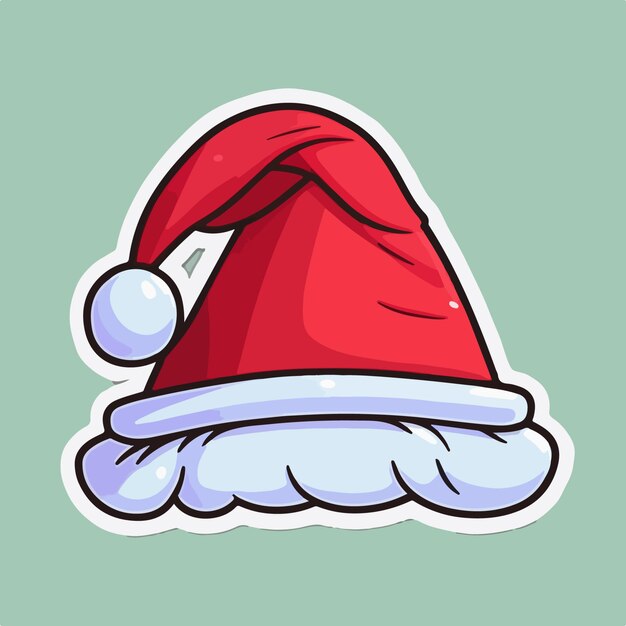 Christmas santa's hat cartoon sticker xmas hat stickers decoration Newyear collection