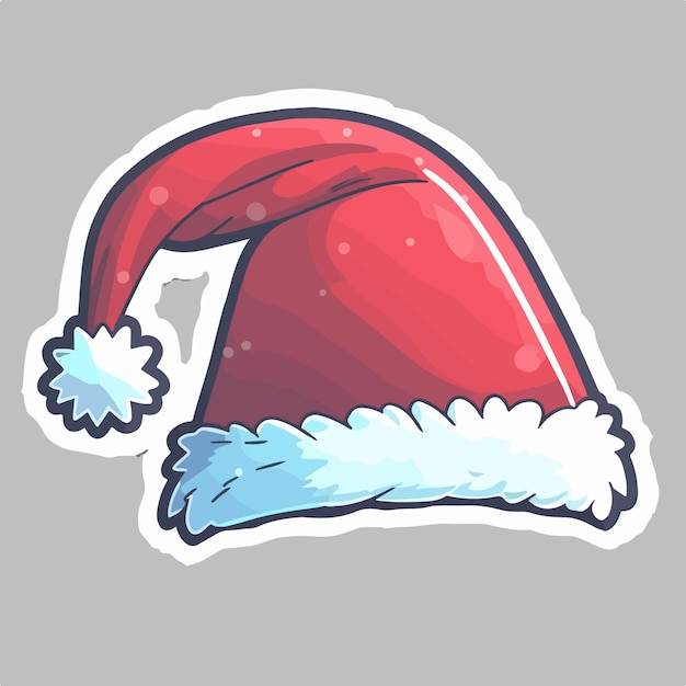christmas santa's hat sticker xmas hat full of toys winter holidays