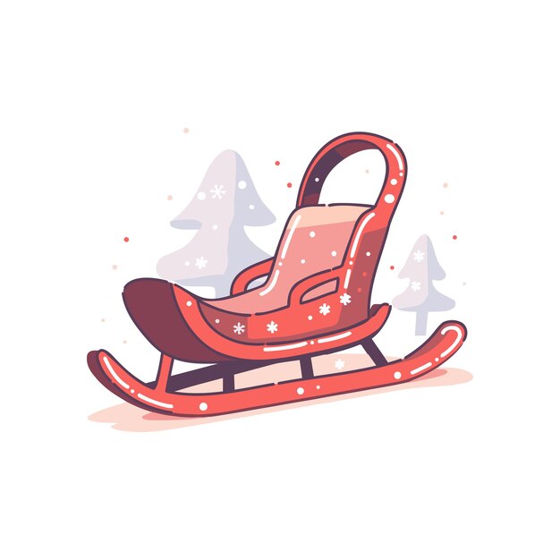 Christmas Santa sleigh in flat style isolated on background