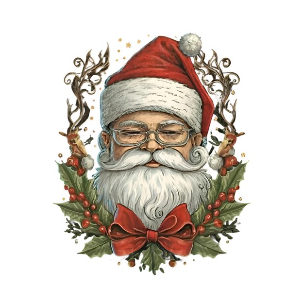 Vector christmas santa tshirt logo design ai generated art