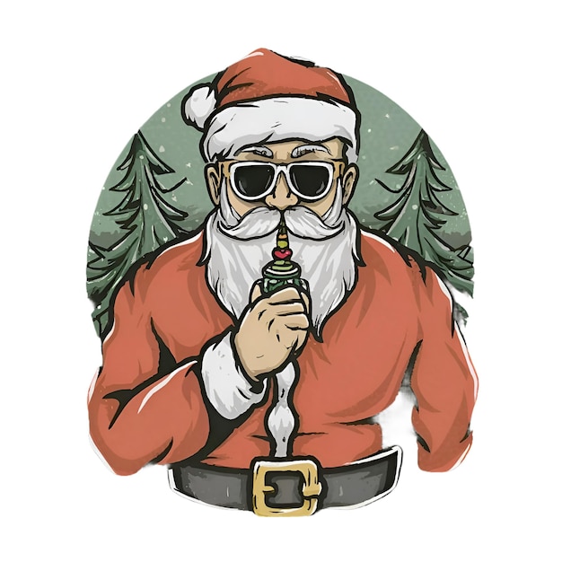 Vector christmas santa tshirt logo design ai generated art