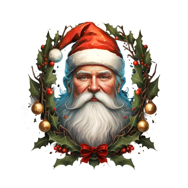 Vector christmas santa tshirt logo design ai generated art