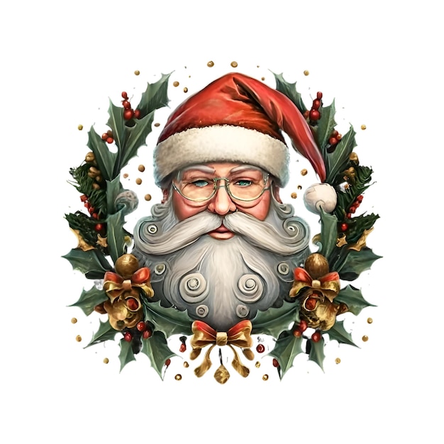 Vector christmas santa tshirt logo design ai generated art