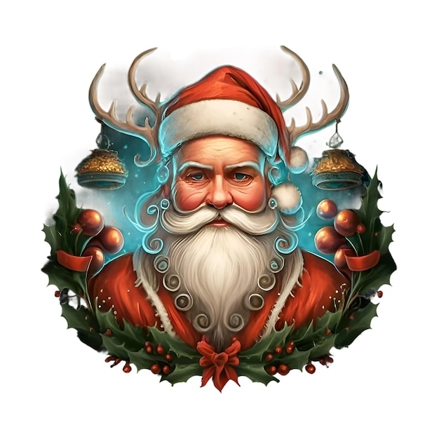 Vector christmas santa tshirt logo design ai generated art