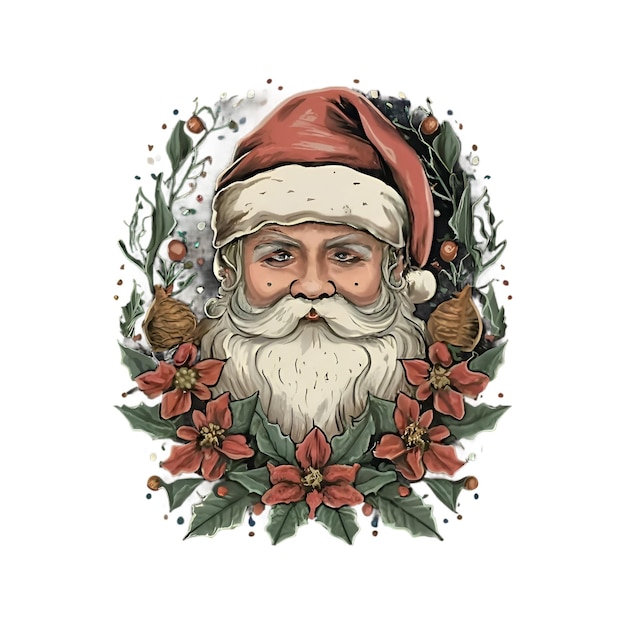 Vector christmas santa tshirt logo design ai generated art