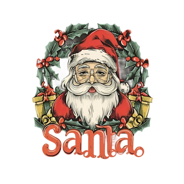 Christmas santa tshirt logo design ai generated art