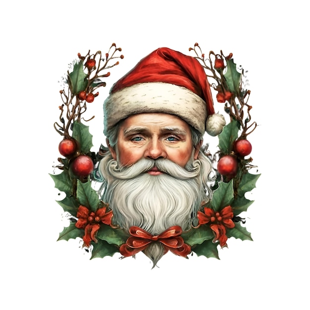 Christmas santa tshirt logo design ai generated art