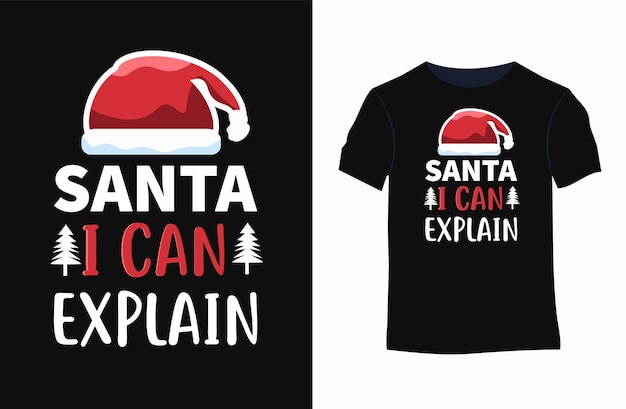 Рождество санта типография дизайн футболки
