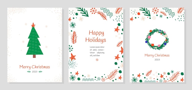 Christmas scandi minimalistic banners set