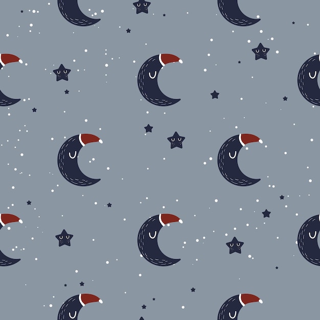 Vector christmas seamless background with snowflakes