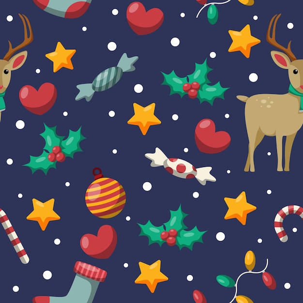 Vector christmas seamless background