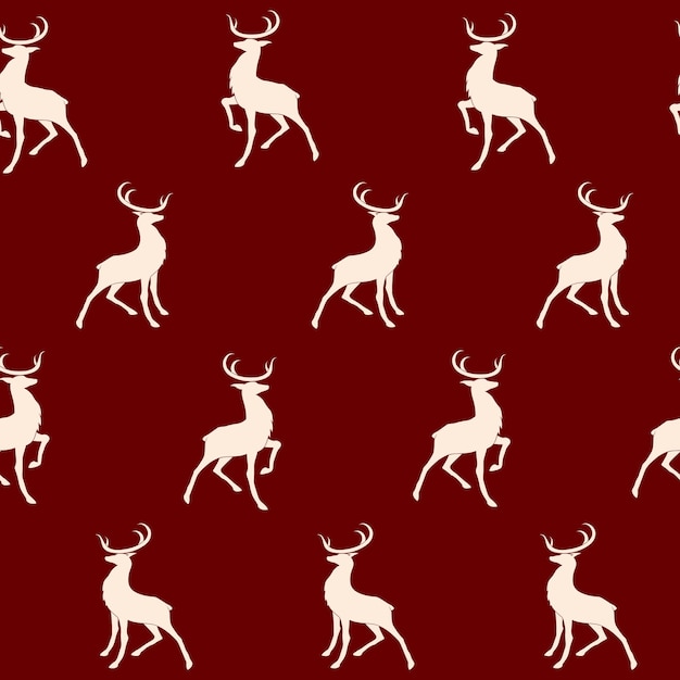 Christmas seamless design with a set of majestic deers